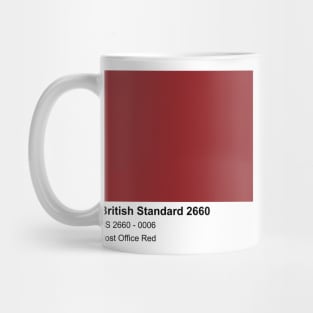 Post Office Red British Standard 0006 Colour Swatch Mug